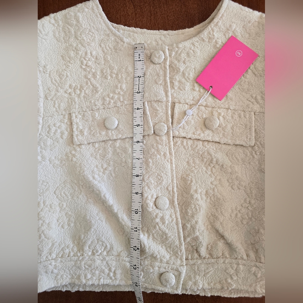 NEW Amanda Uprichard - Off-white Bello Jacket in Muslin | Size Medium - Picture 11 of 16